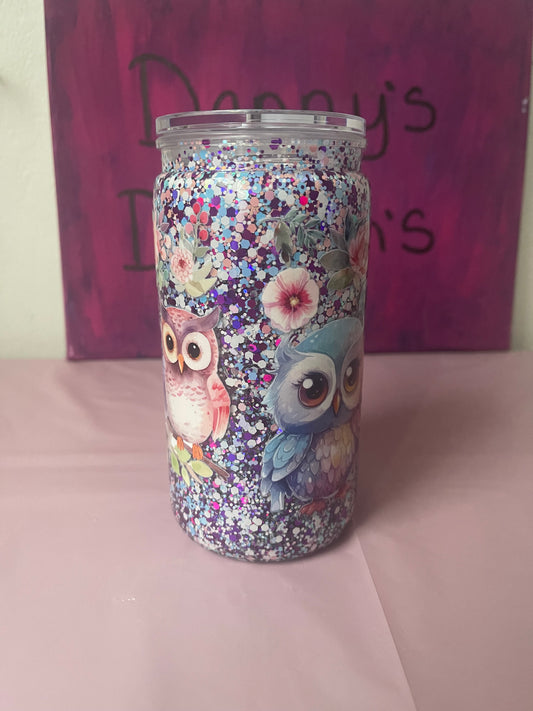 Purple Owl - 16oz Snow Globe Cup