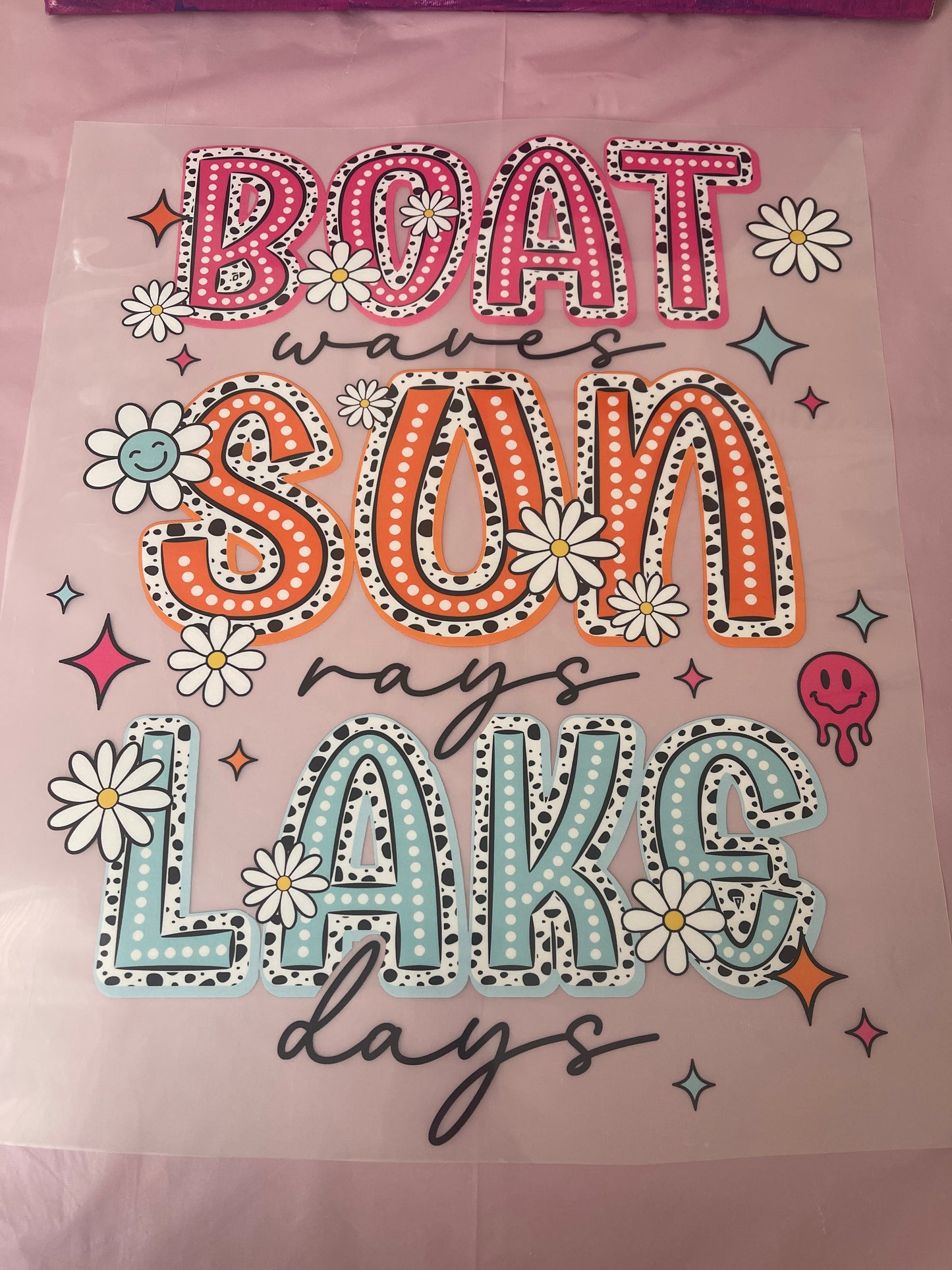 Boat,Sun & Lake-Dtf T-shirt Design