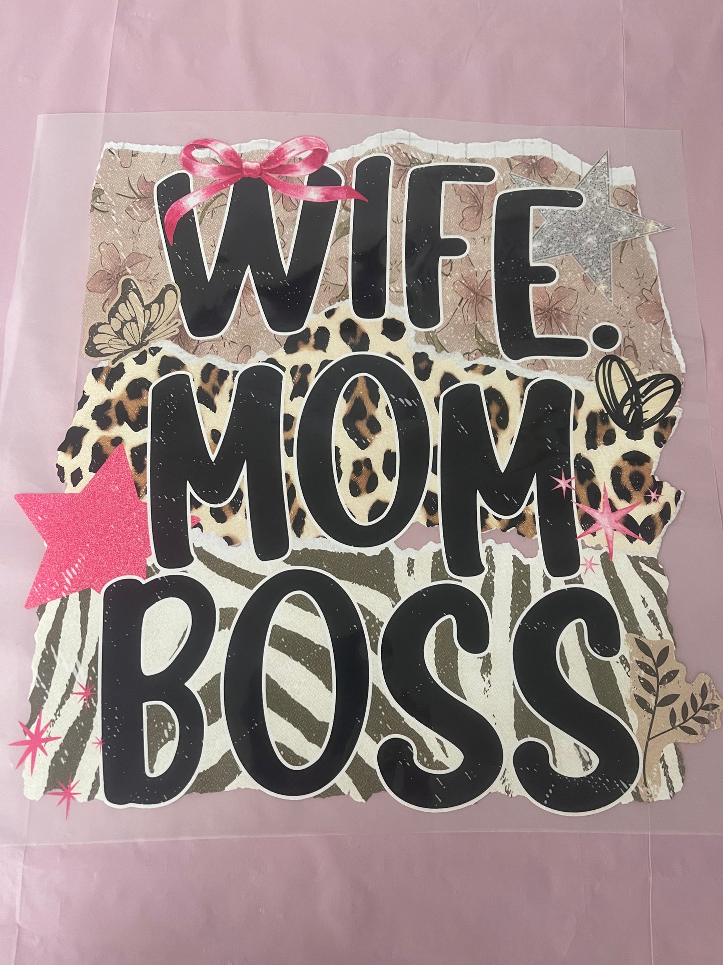 Wife Mom Boss-Dtf T-shirt Design
