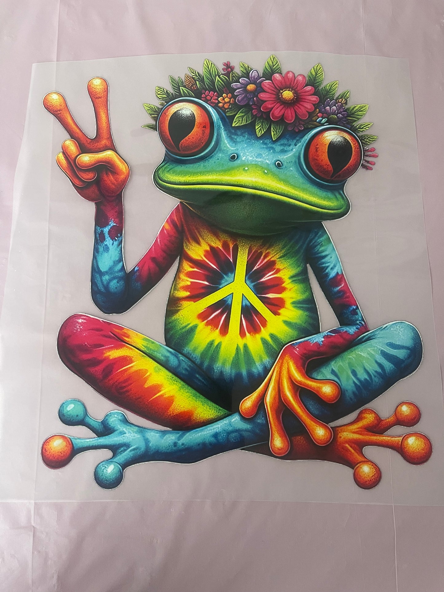 Peace Tie-dye, Frog-Dtf T-shirt Design