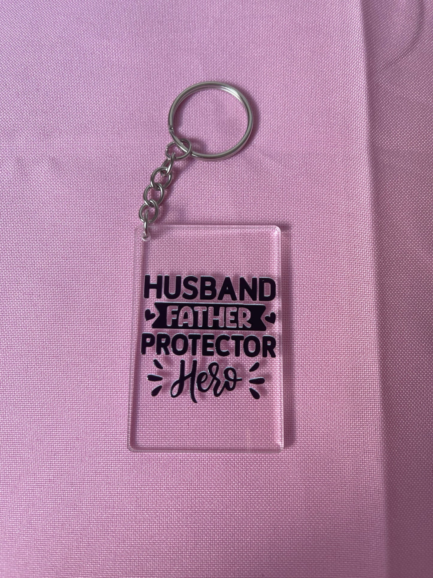 #113 Husband Father Protector~~Keychain