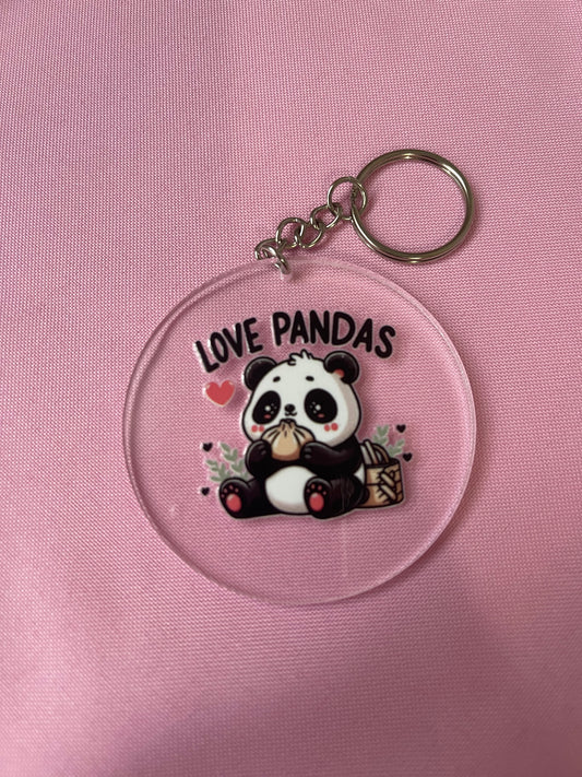 #122 Love Pandas~~Keychain