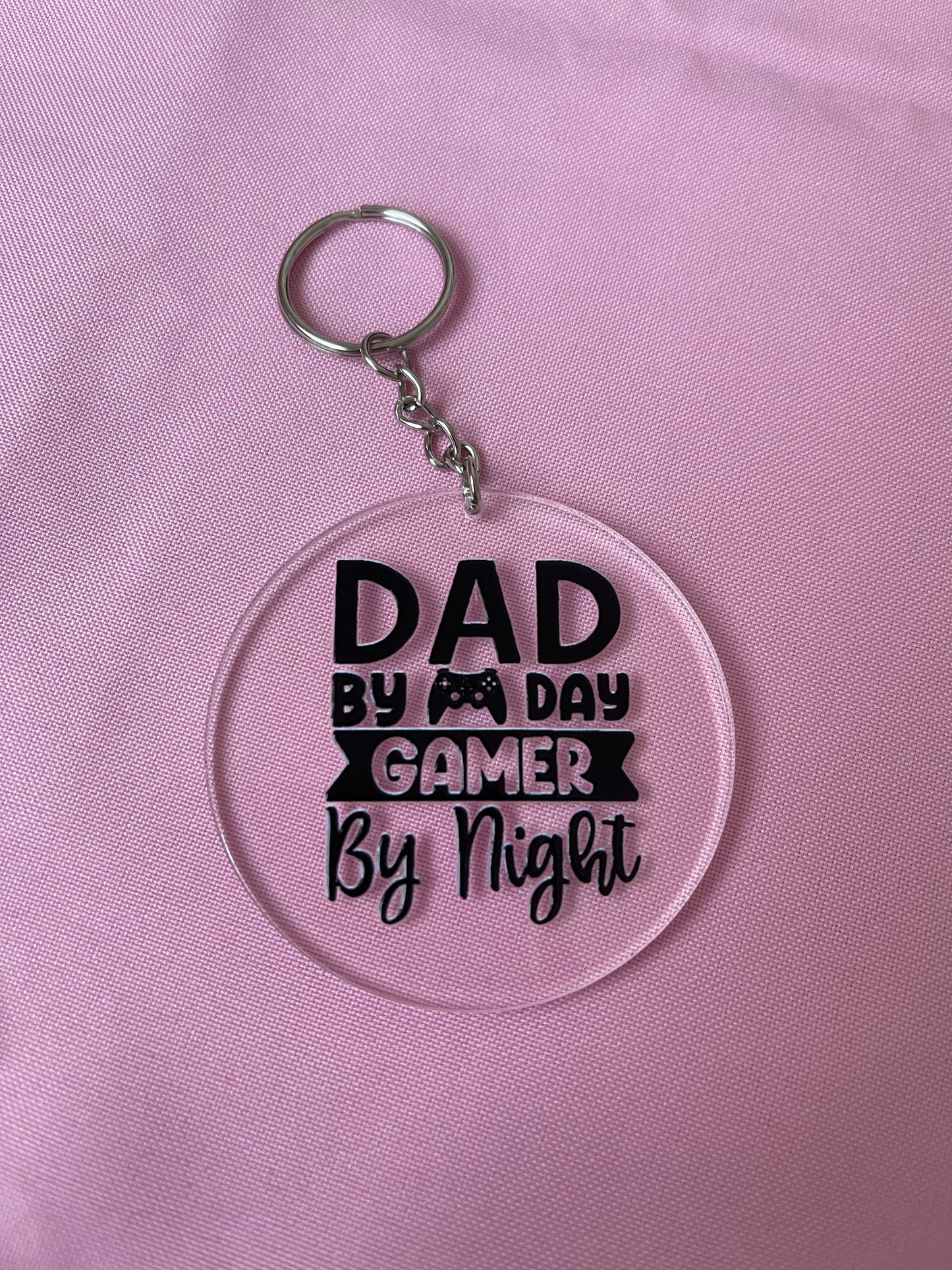 #132 Dad By Day~~Keychain