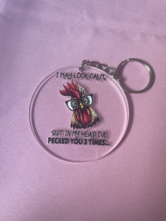 #137 I May Look Calm But~~Keychain