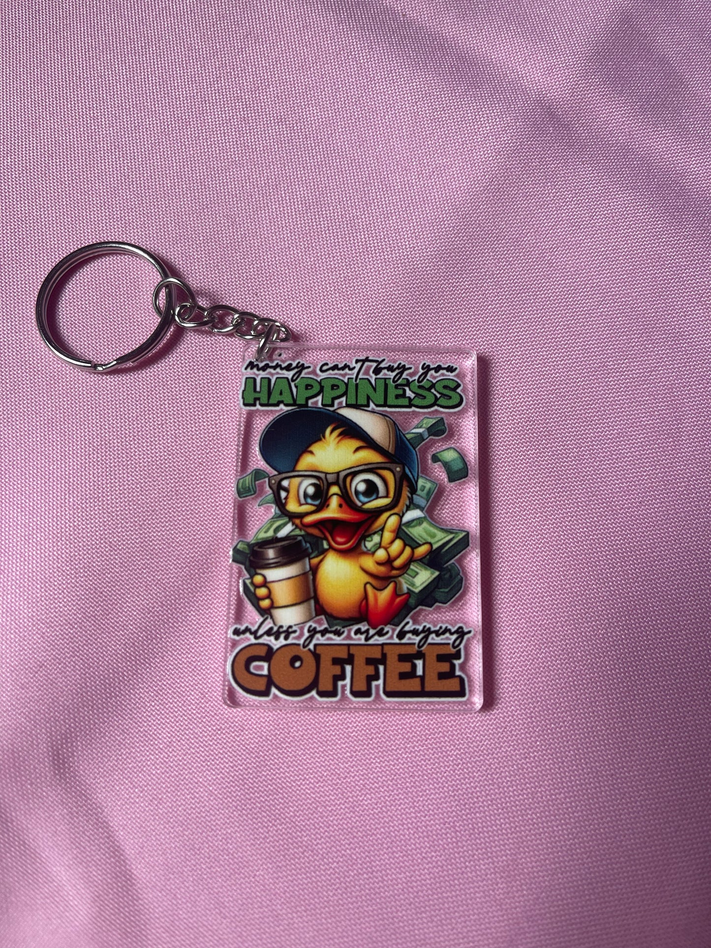 #144 Happiness & Coffee~~Keychain