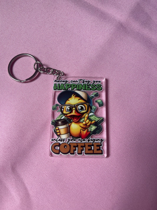 #144 Happiness & Coffee~~Keychain