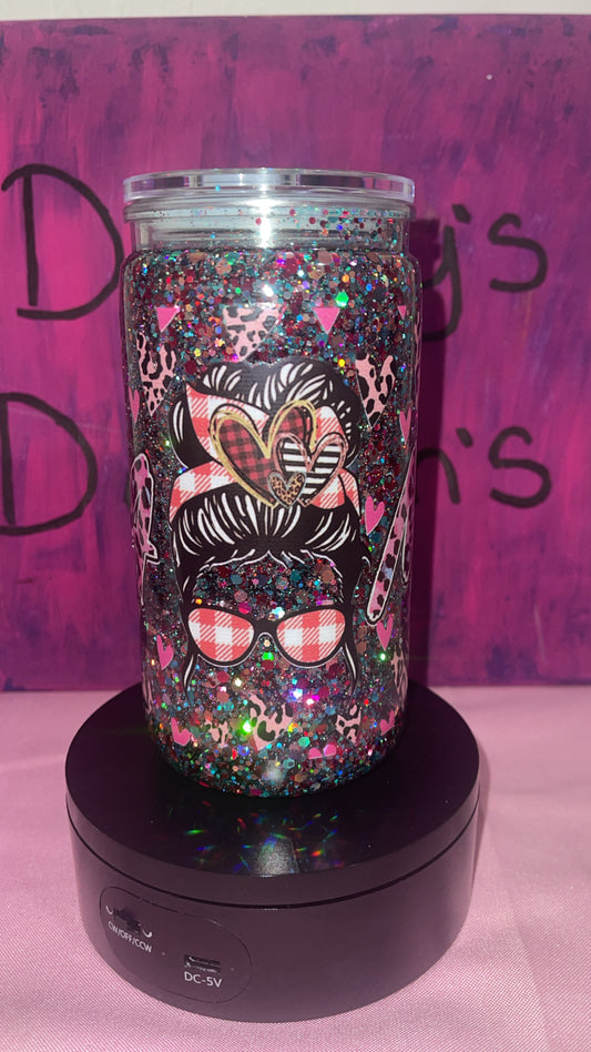 Messy Bun Mama - 16oz Snow Globe Cup