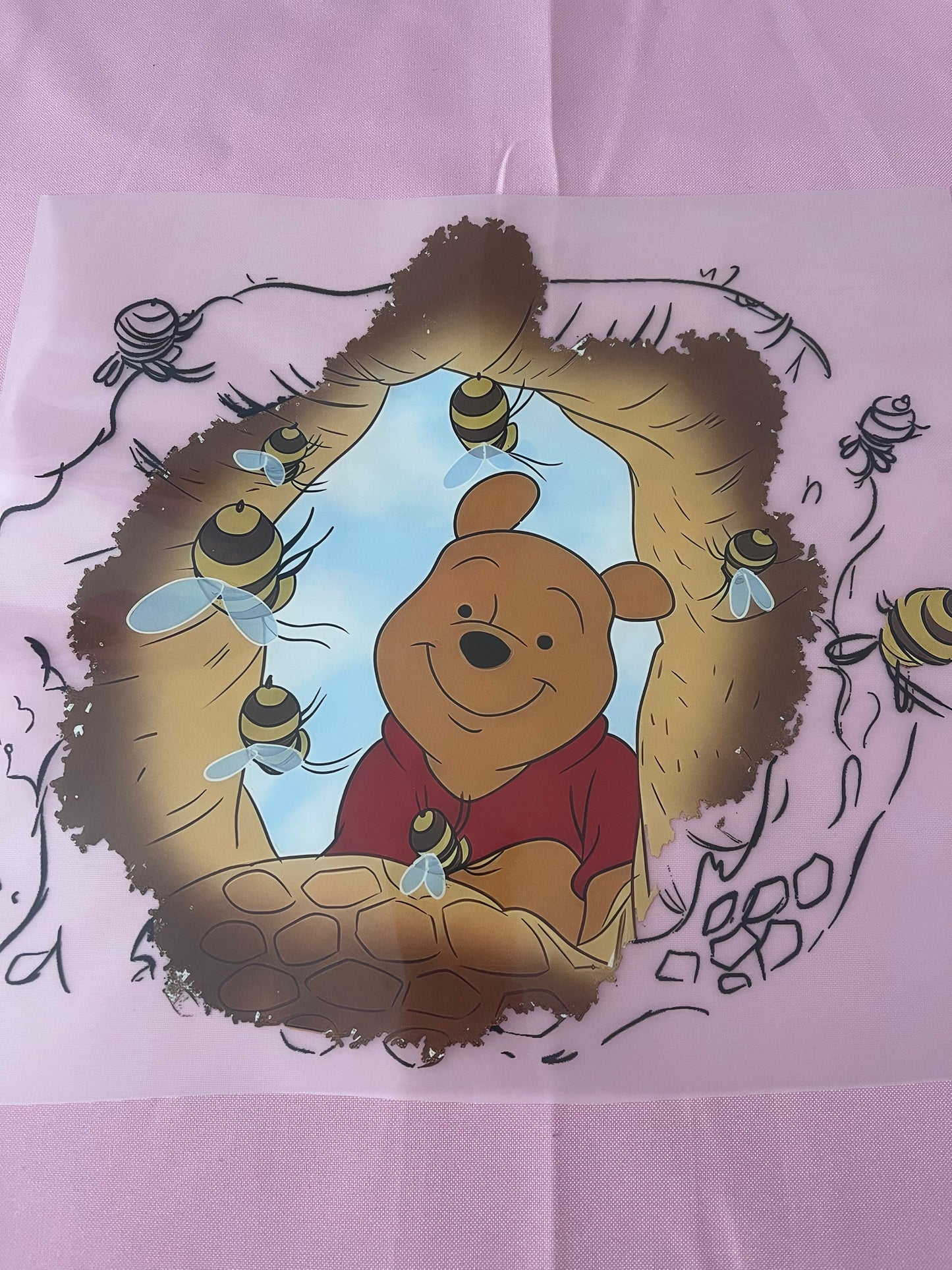 Pooh & Bees-Dtf T-shirt Design