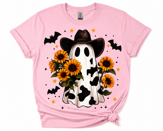 Cowboy Ghost Sunflower-DTF Tshirt Design
