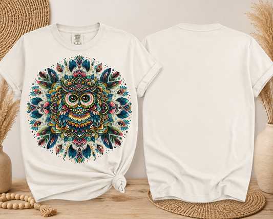 Kaleidoscope Owl- DTF T-shirt Design