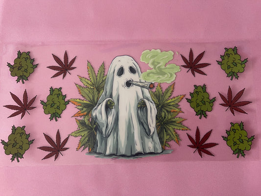 #166 Pot Leaf Ghost-16oz UV Cup Wrap