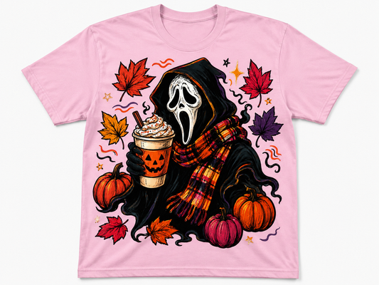 Fall Drinking Ghost- DTF T-shirt Design