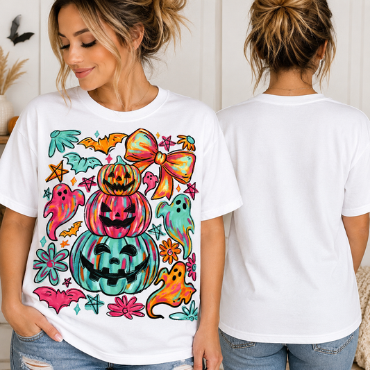 Neon Pumpkin-Dtf T-shirt Design