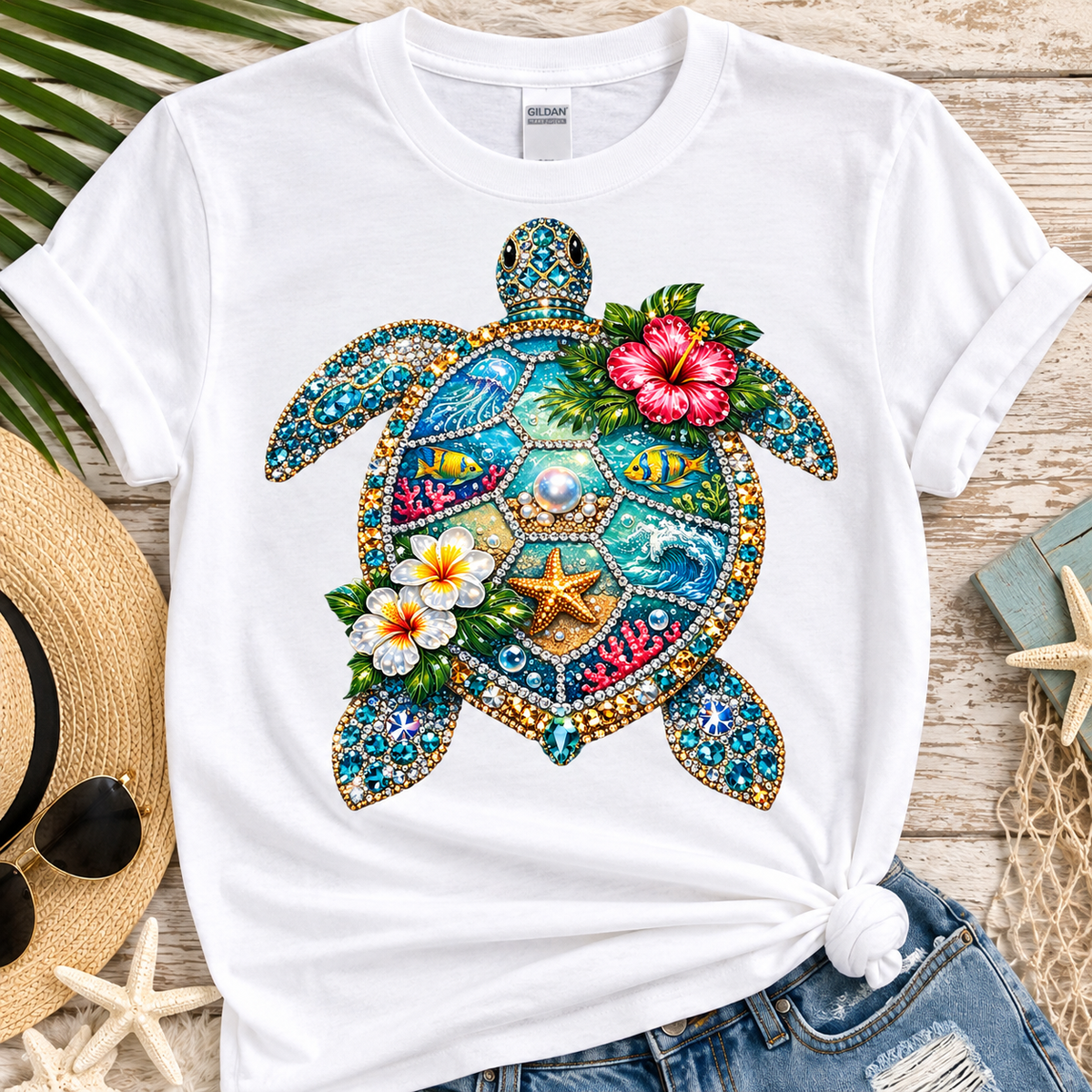 Bling Turtle-Dtf T-shirt Design