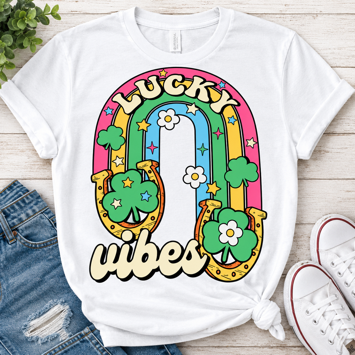 Lucky Vibes-Dtf Tshirt Design