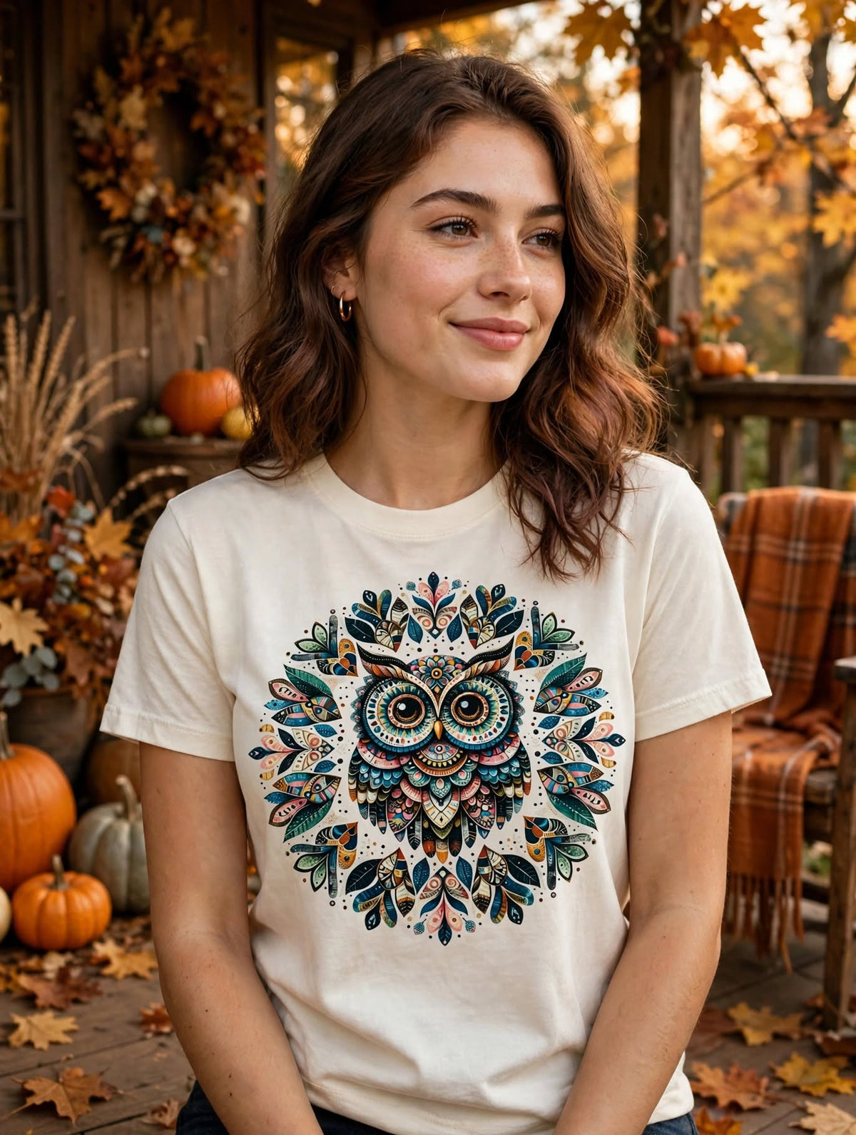 Midnight Mandala Owl-Dtf T-shirt Design