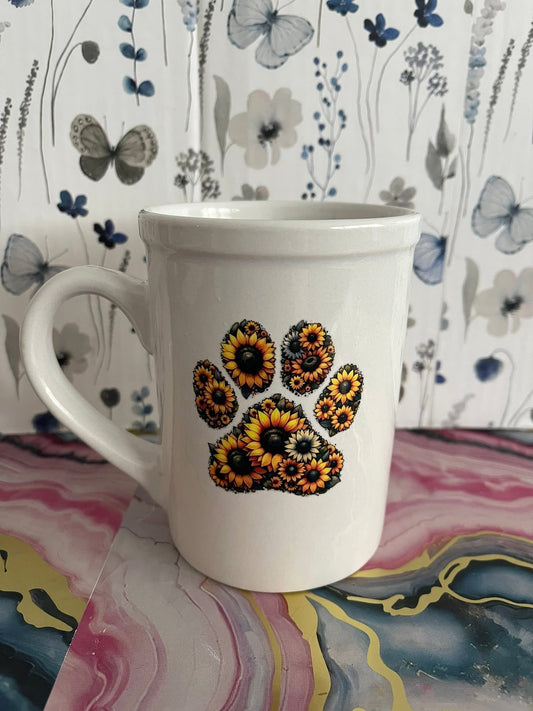 Sunflower Paw Print~~Coffee Mug