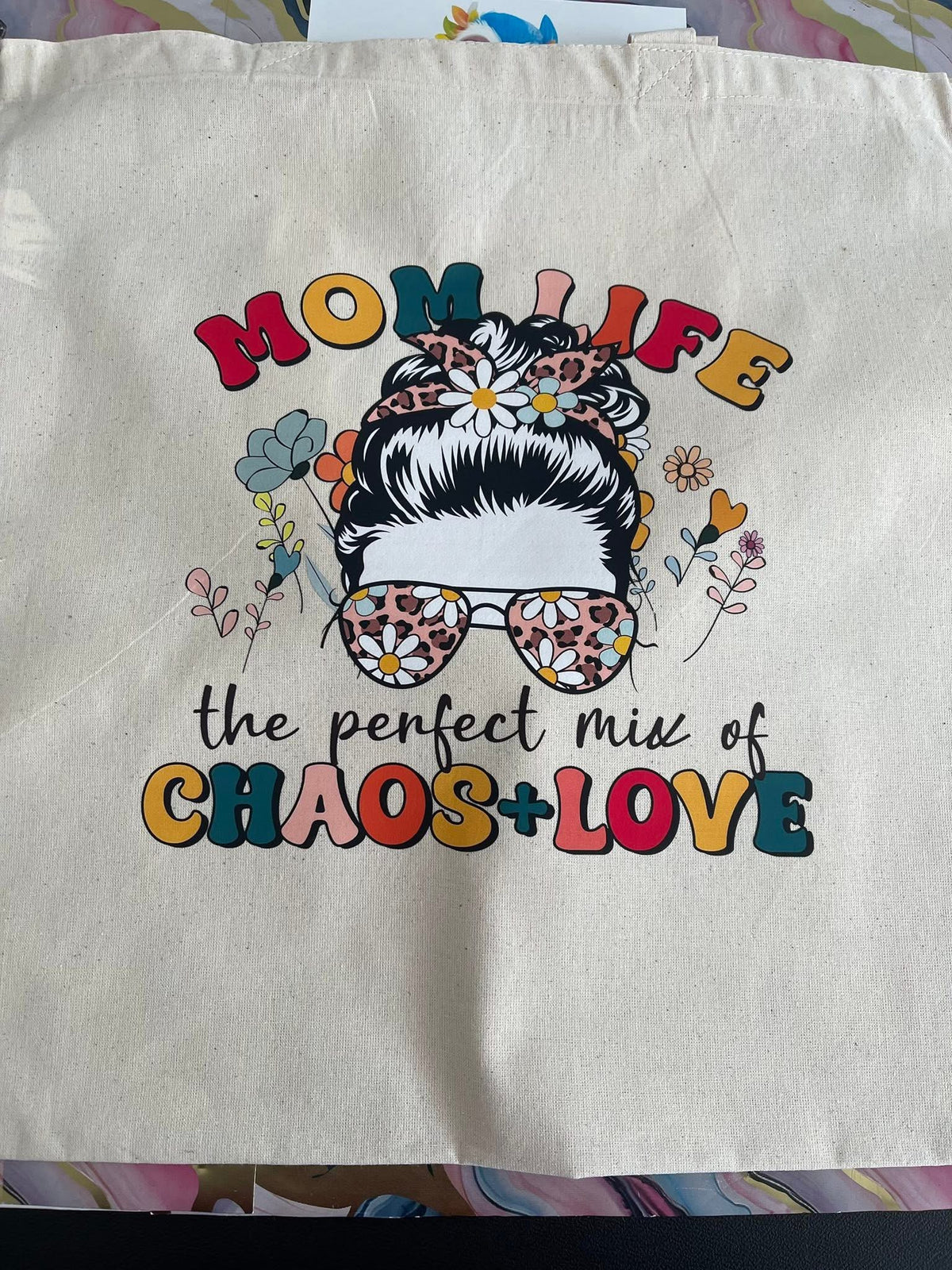 Mom Life Chaos Love~~Tote Bags