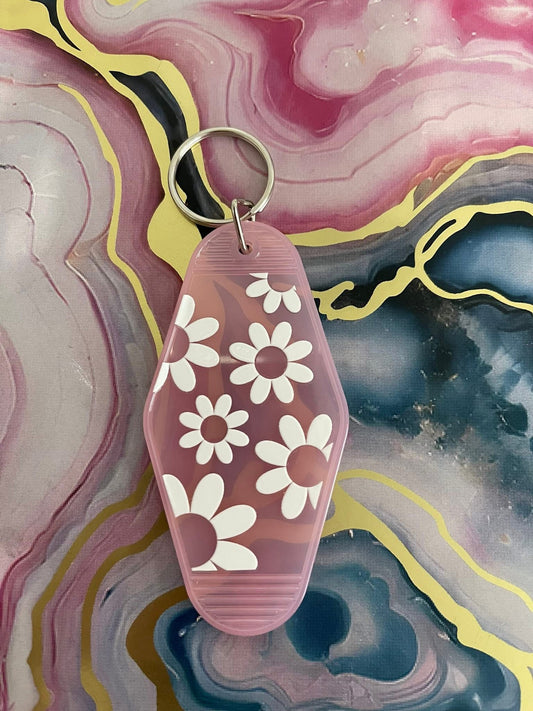 #41 Pink Flowers~~Keychain