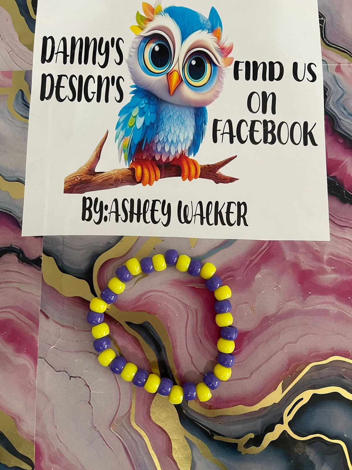 #90 Yellow & Purple~~Bracelet