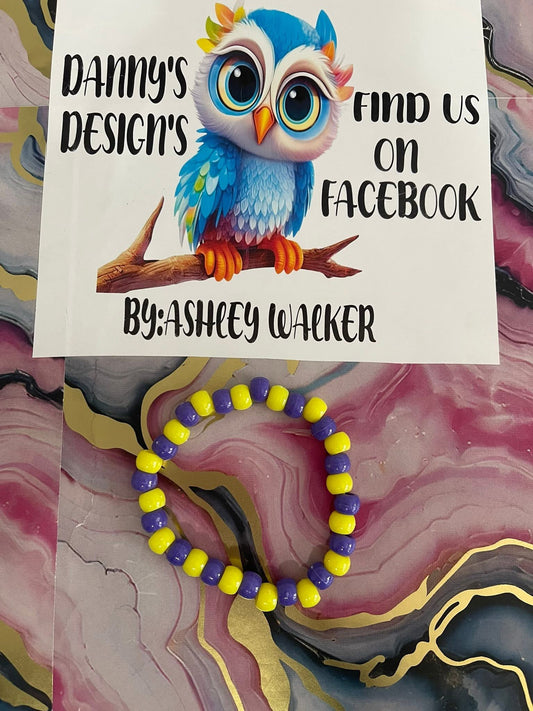 #90 Yellow & Purple~~Bracelet