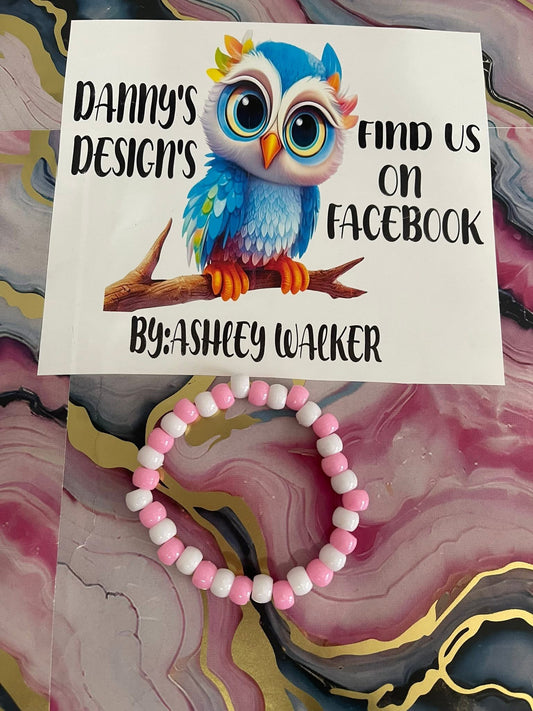 #159 Baby Pink & White~~Bracelet