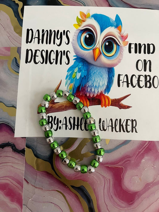 #83 Silver & Green~~Bracelet