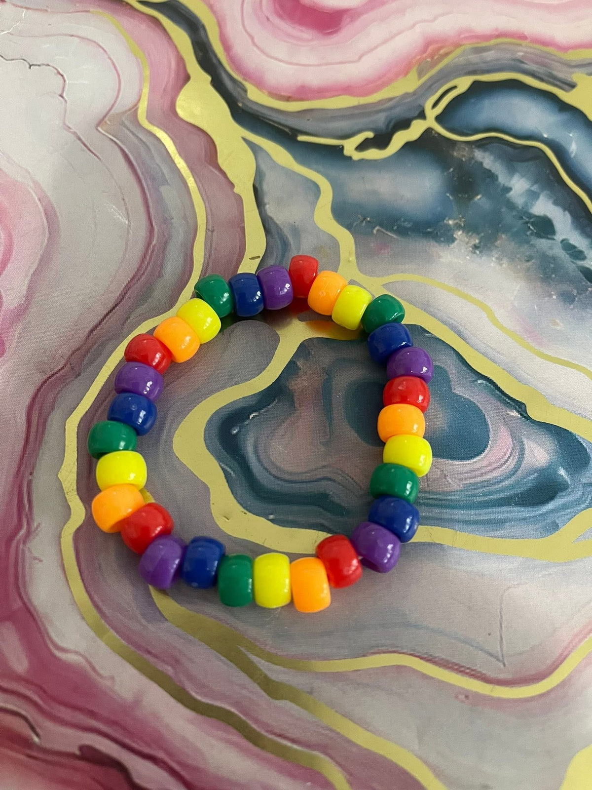 #70 Yellow, Orange, Red, Purple, Blue & Green~~Bracelet