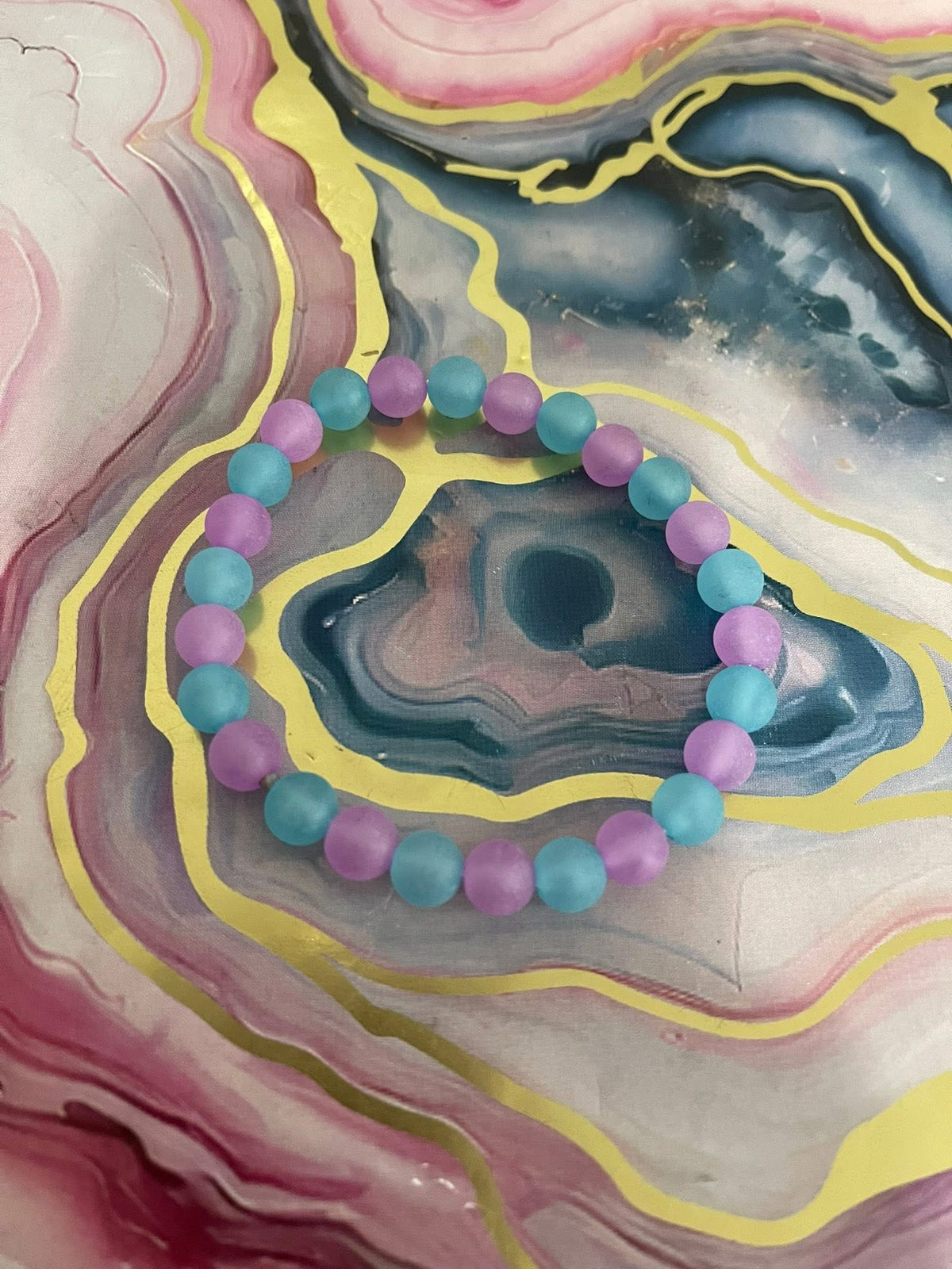 #68 Teal & Purple~~Bracelet