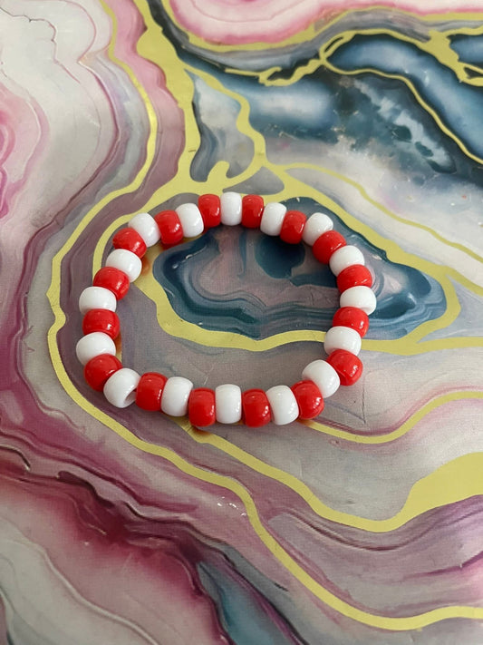 #109 Red & White~~Bracelet