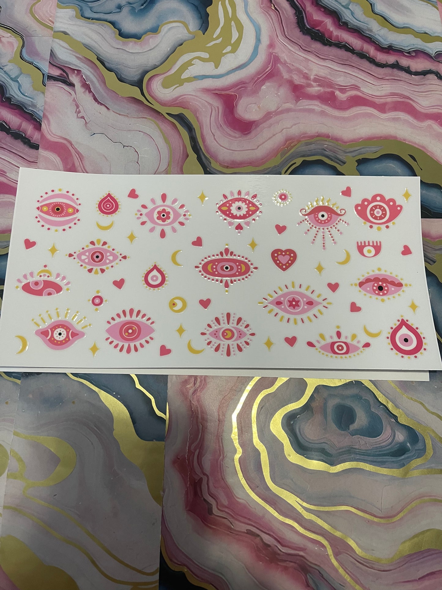 #61 Pink Eye~~UV DTF CUP WRAP