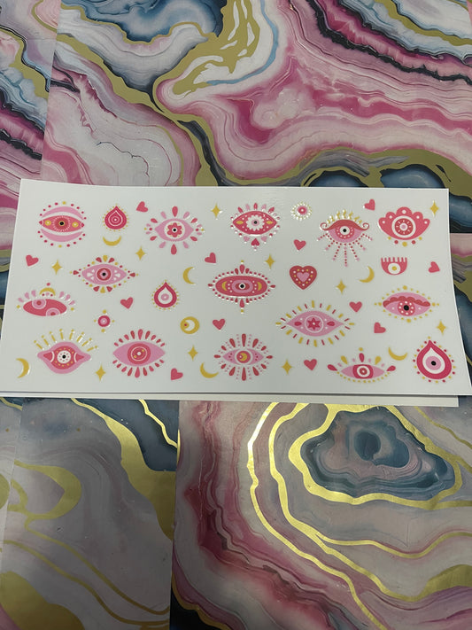 #61 Pink Eye~~UV DTF CUP WRAP