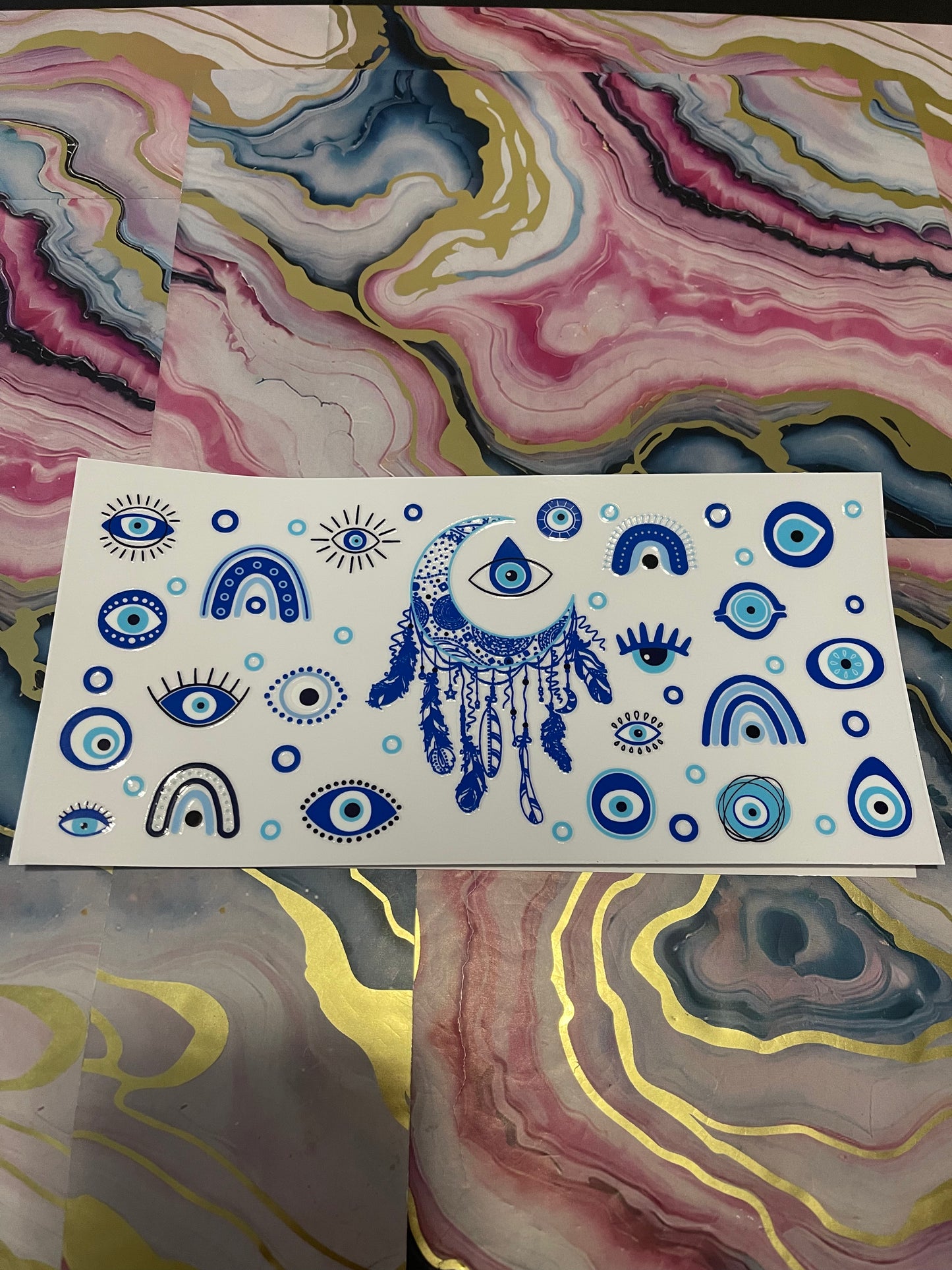 #57 Blue Moon Eye~~UV DTF CUP WRAP