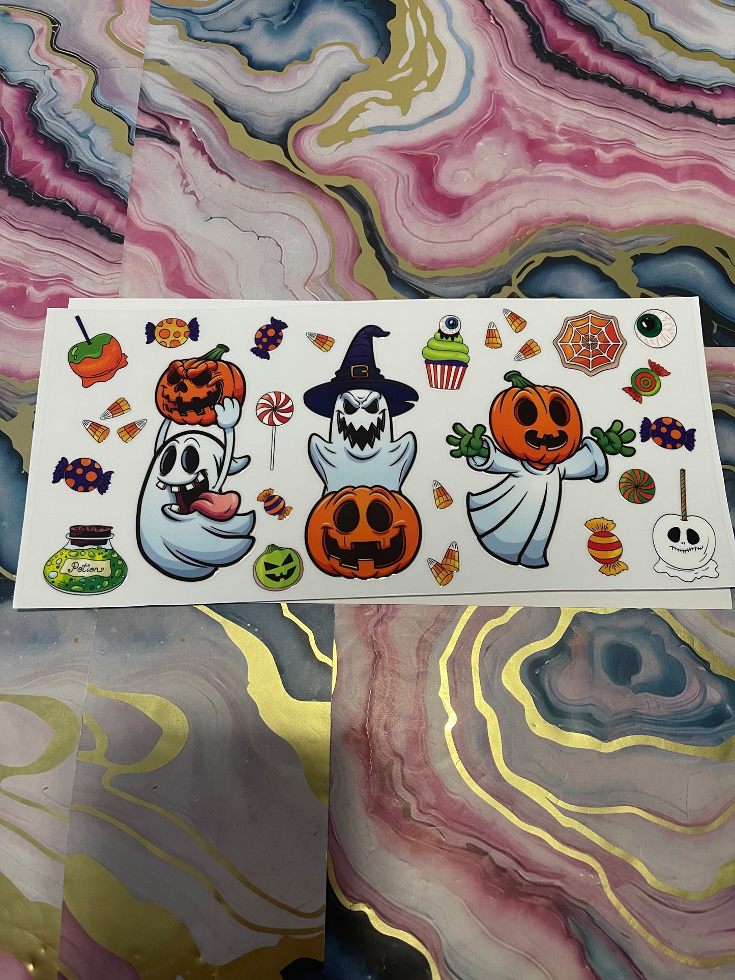 #55 Candy Ghost~~UV DTF CUP WRAP