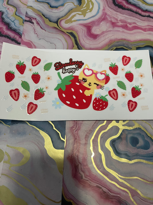 #22 Strawberry Happy~~UV DTF CUP WRAP