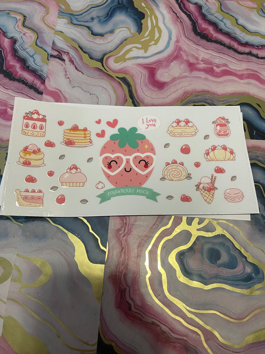 #21 Strawberry Much~~UV DTF CUP WRAP
