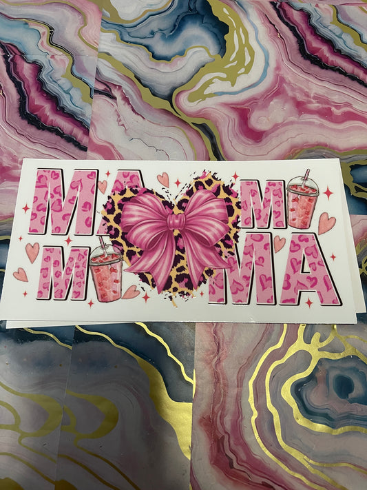 #12 Pink Heart Mama~~UV DTF CUP WRAP