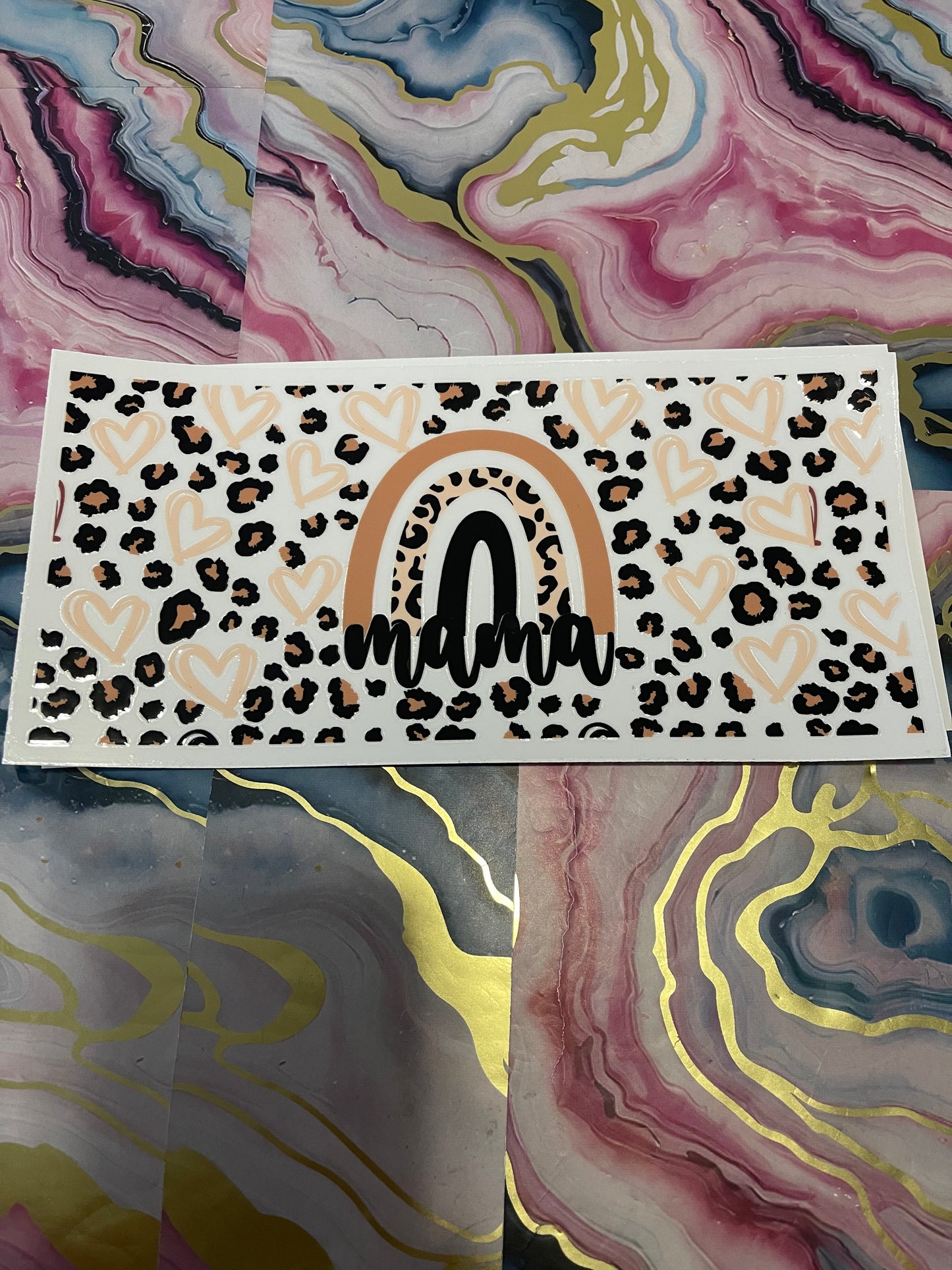 #09 Cheetah Rainbow Mama~~UV DTF CUP WRAP