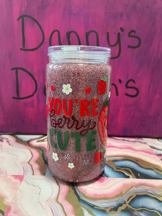 You’re Berry Cute - 16oz Snow Globe Cup