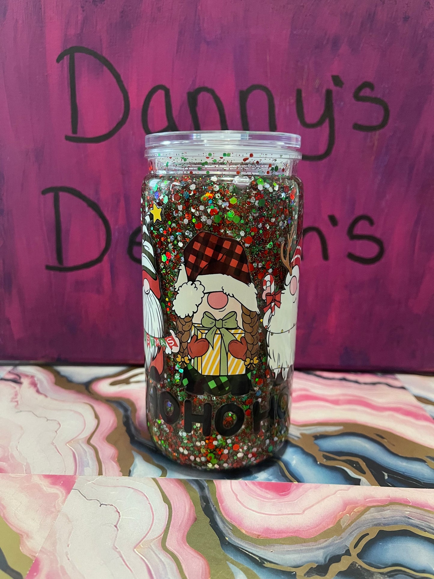 Ho Ho Ho Merry Christmas - 16oz Snow Globe Cup