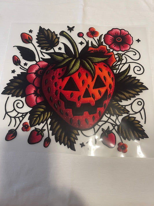 Scary Strawberry-Dtf T-shirt Design