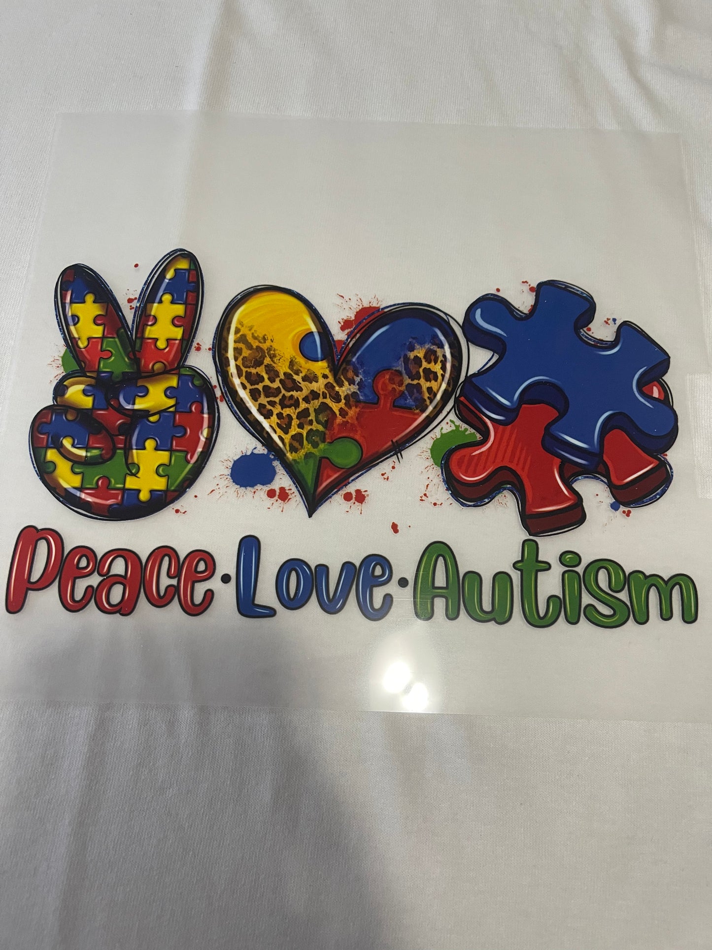 Peace Love Autism-Dtf T-shirt Design