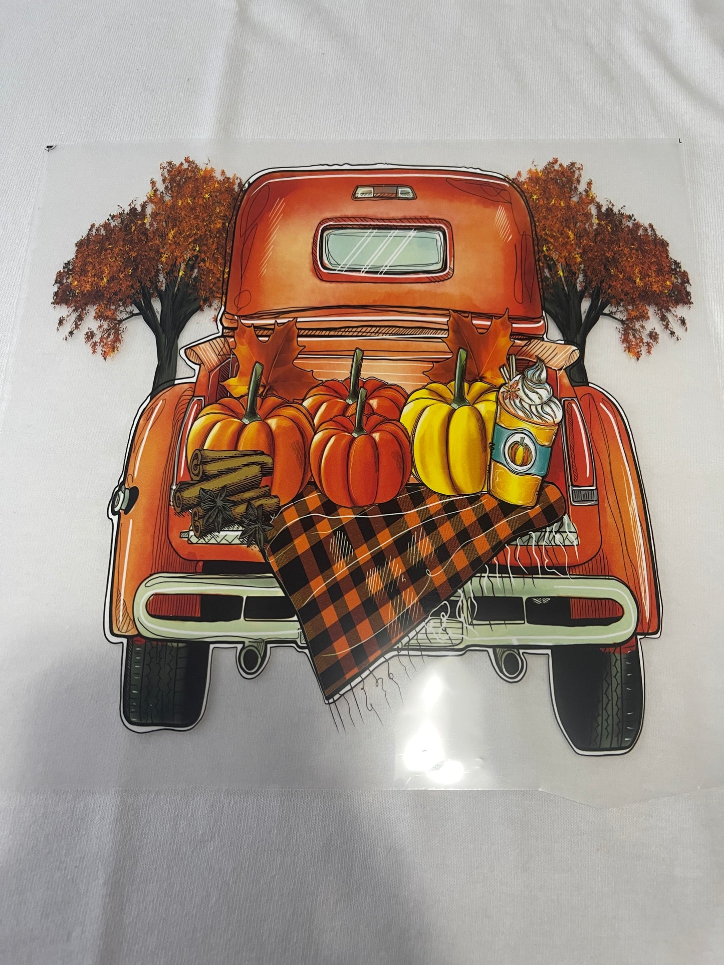 Truck With Pumpkins-Dtf T-shirt Design
