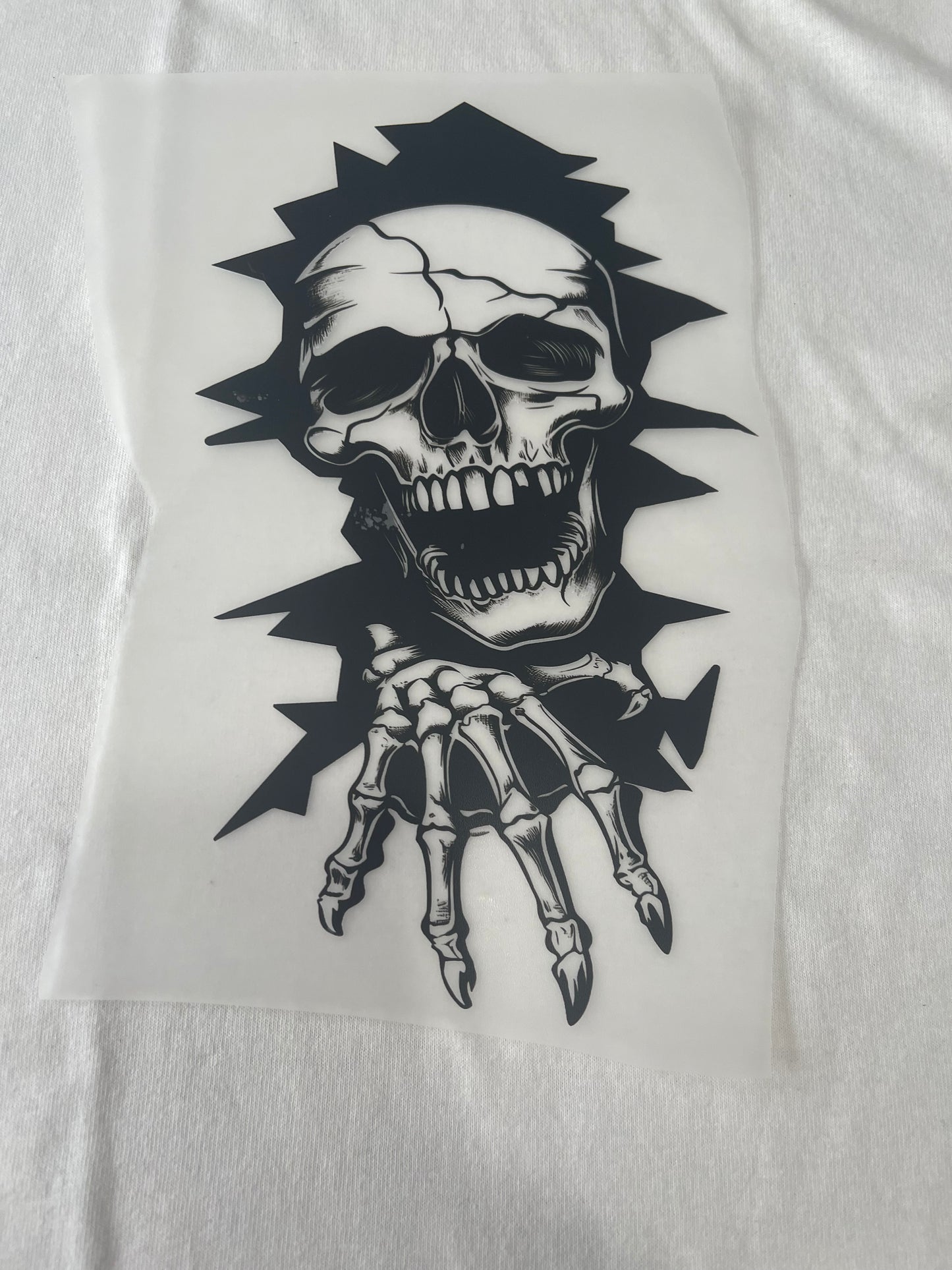 Skull Coming Out The Wall-Dtf T-shirt Design