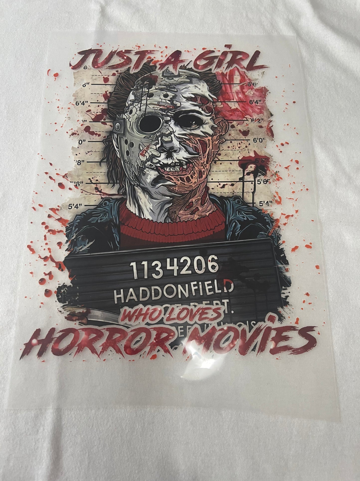 Just A Girl Who Loves Horror Movies-Dtf T-shirt Design
