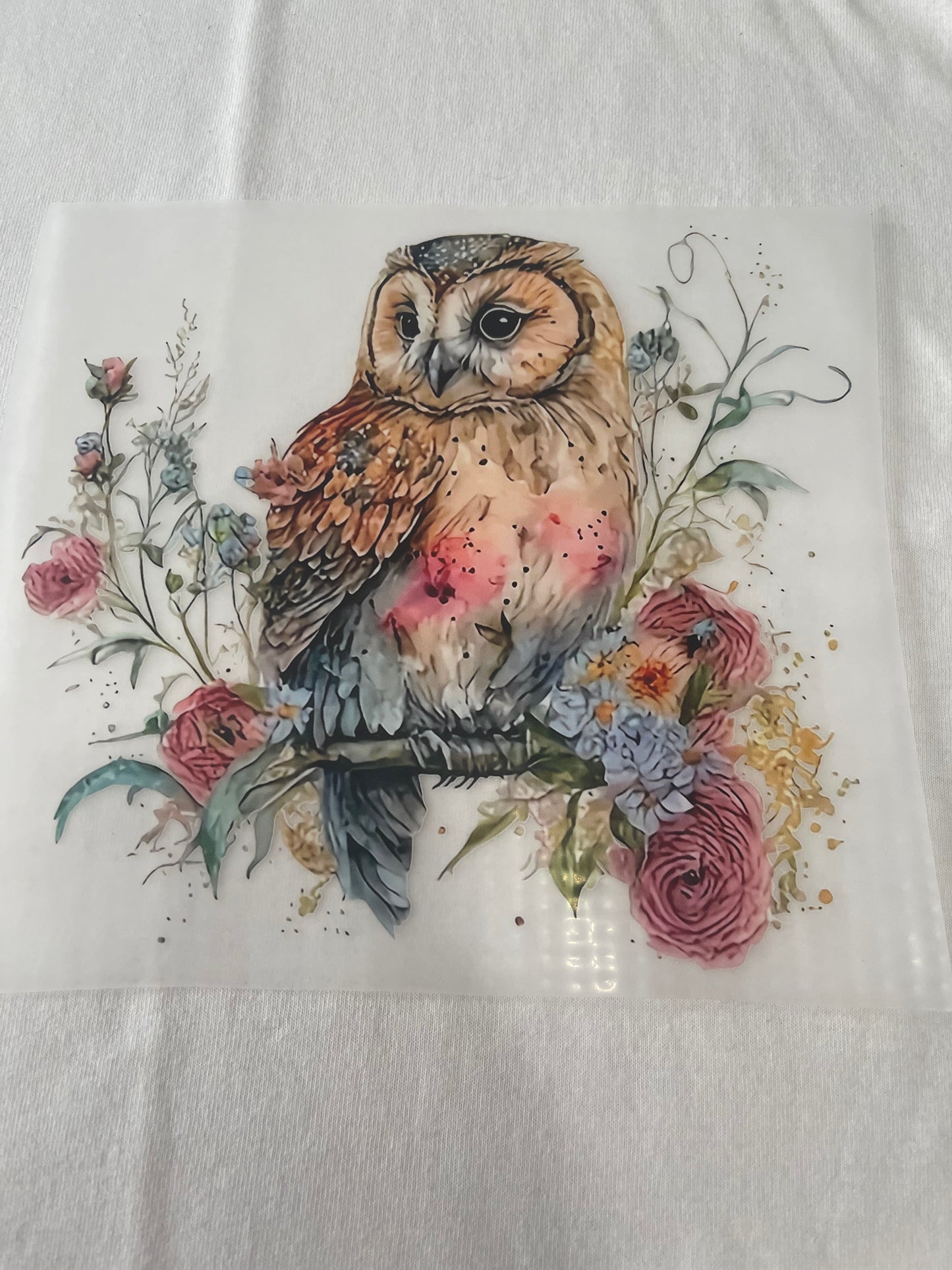 Floral Owl-Dtf T-shirt Design
