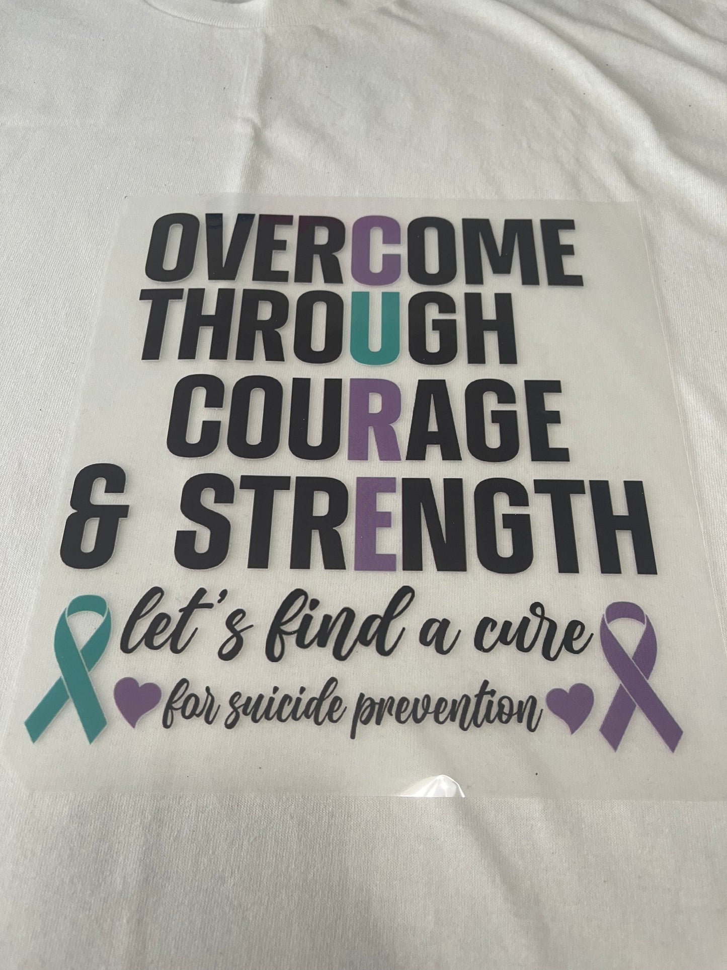 Overcome Cure Suicide Awareness-Dtf T-shirt Design