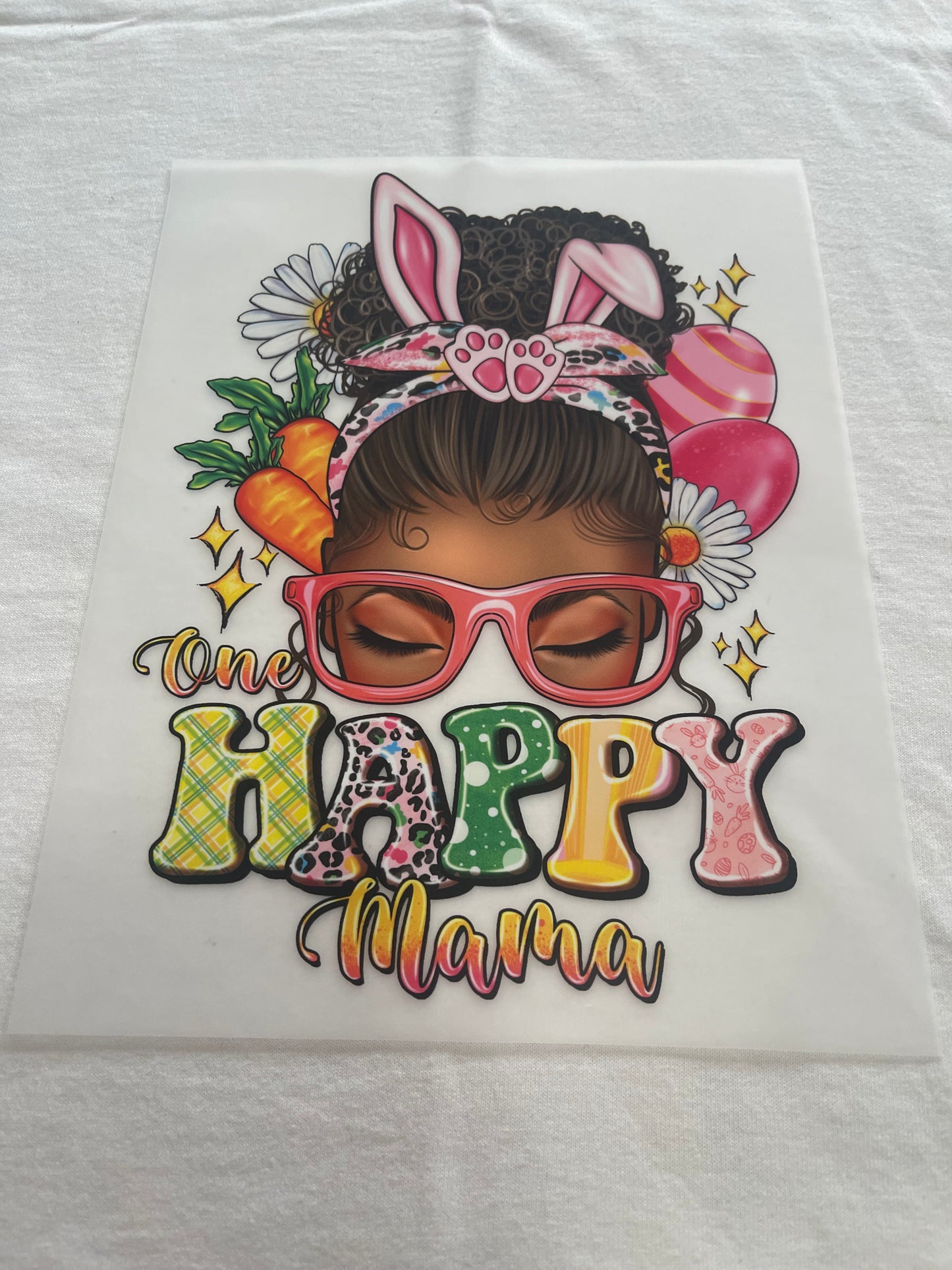 One Happy Mama Easter-Dtf T-shirt Design