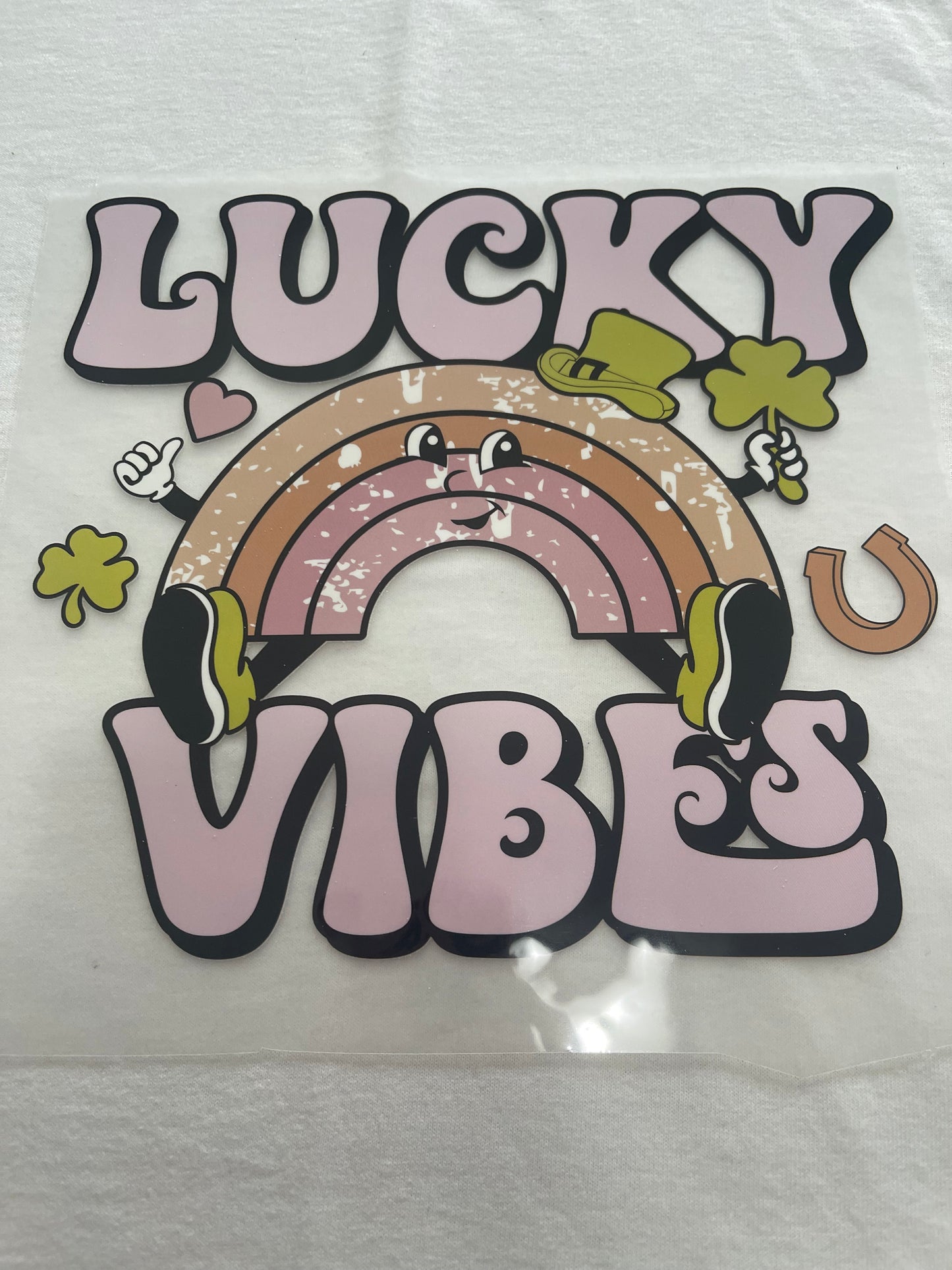 Lucky Rainbow Vibes St. Patrick's-Dtf T-shirt Design